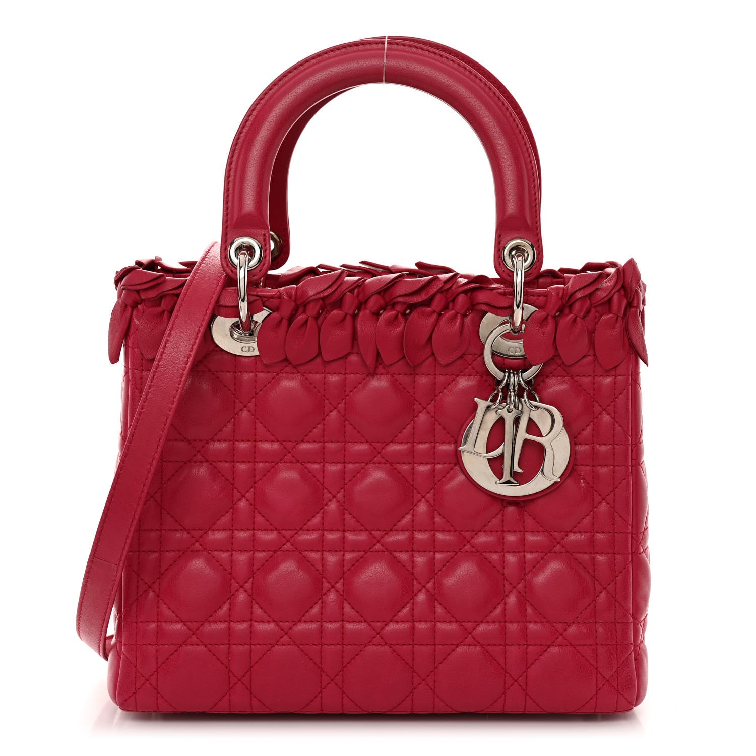 Christian Dior Lambskin Cannage Bow Medium Lady Dior Fuchsia 1 of 10