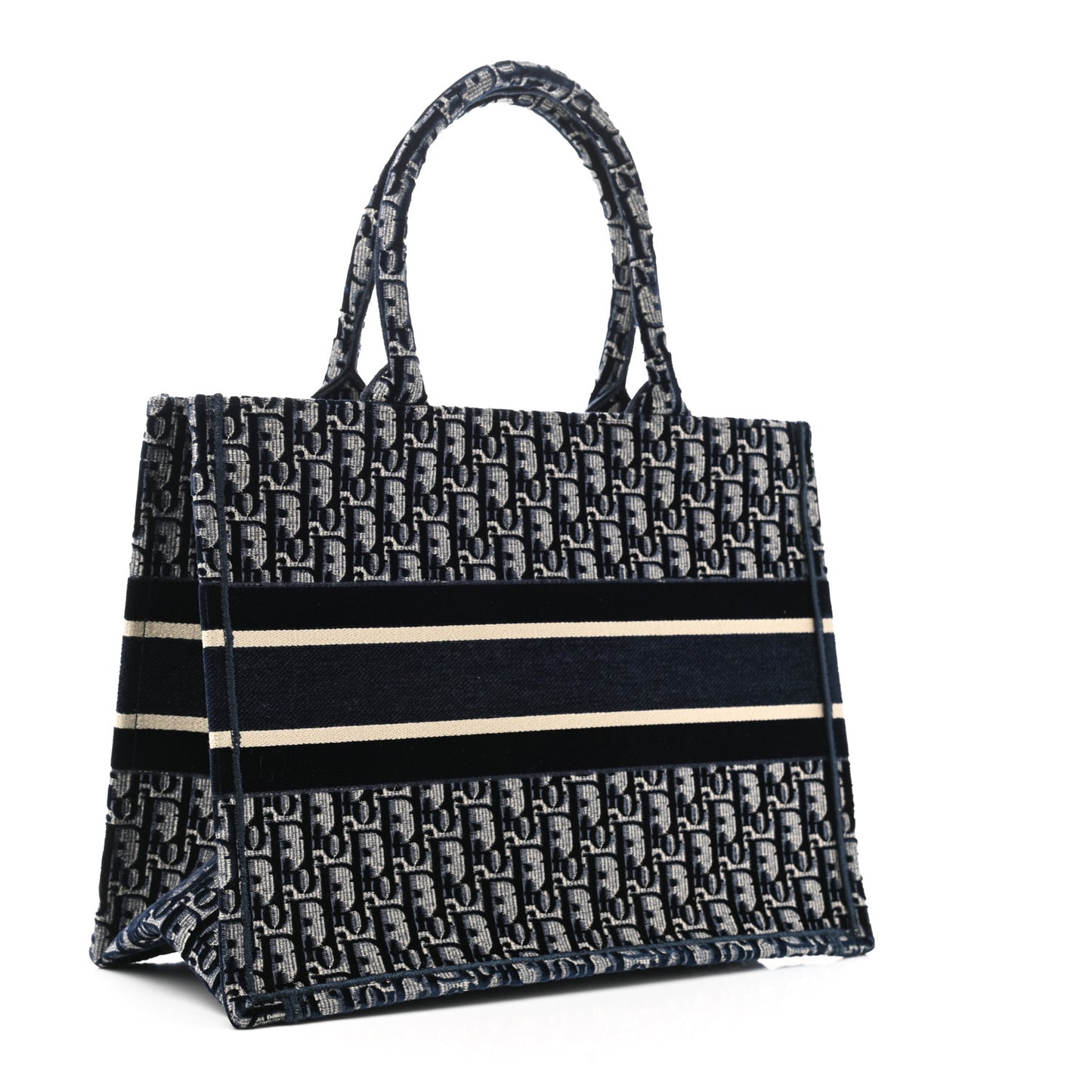 Oblique Velvet Medium Book Tote Blue Multicolor