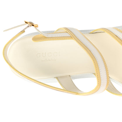 Gucci Nappa Platform Lug Sole Sandals 38.5 White Butter 8 of 9