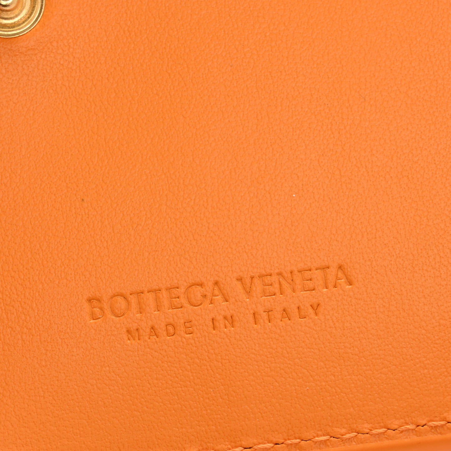 Nappa Intrecciato Small Bi-Fold Zip Wallet Tangerine
