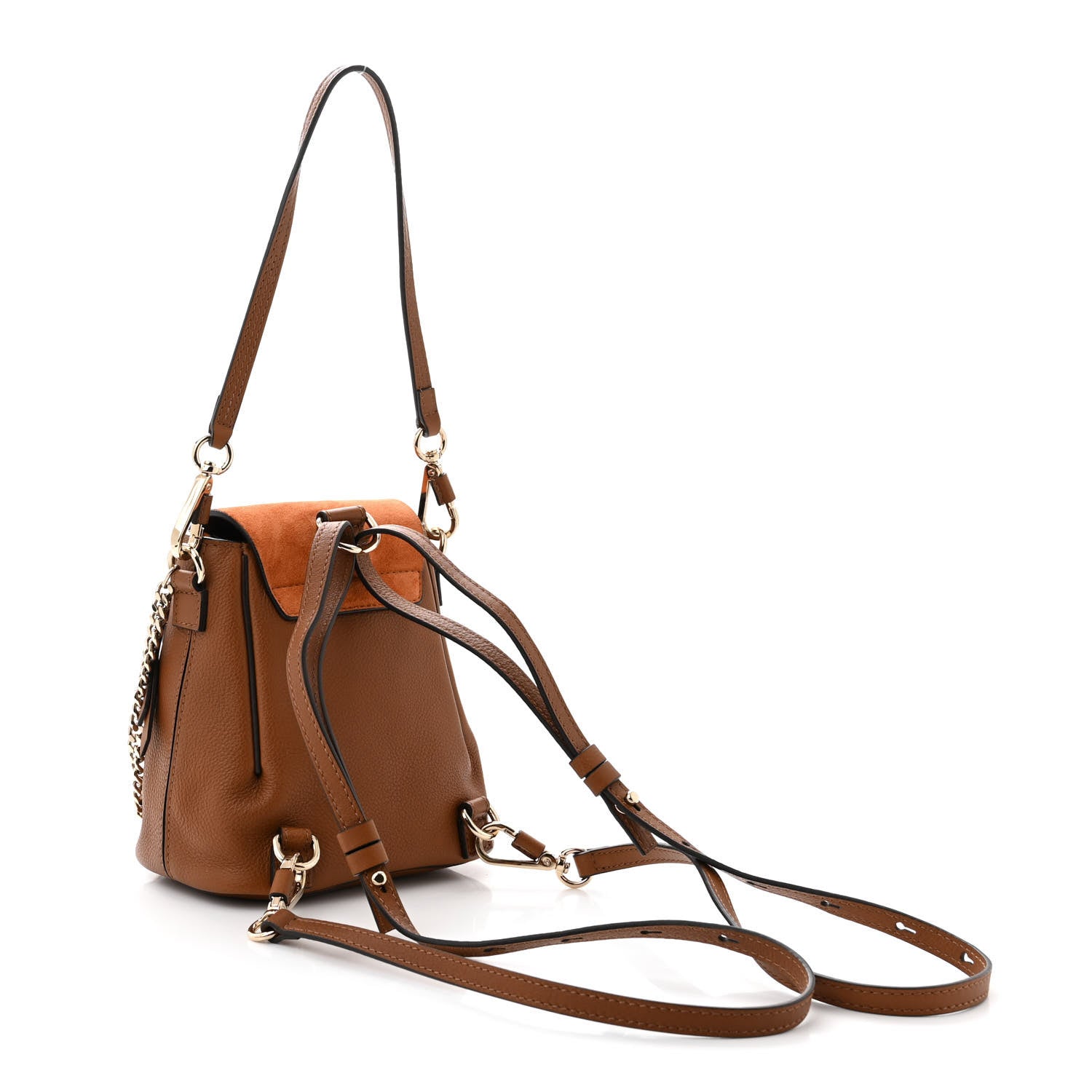 Chloe Suede Calfskin Mini Faye Backpack Tan 3 of 11