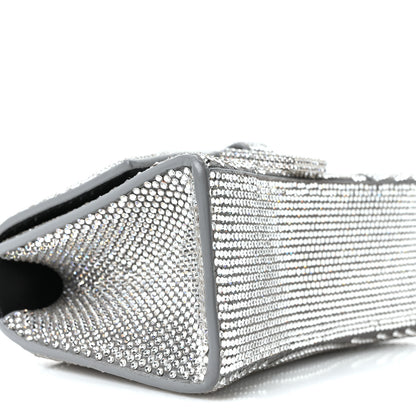 Balenciaga Strass Suede Hourglass Top Handle Bag XS Smoke Grey Crystal 8 of 9