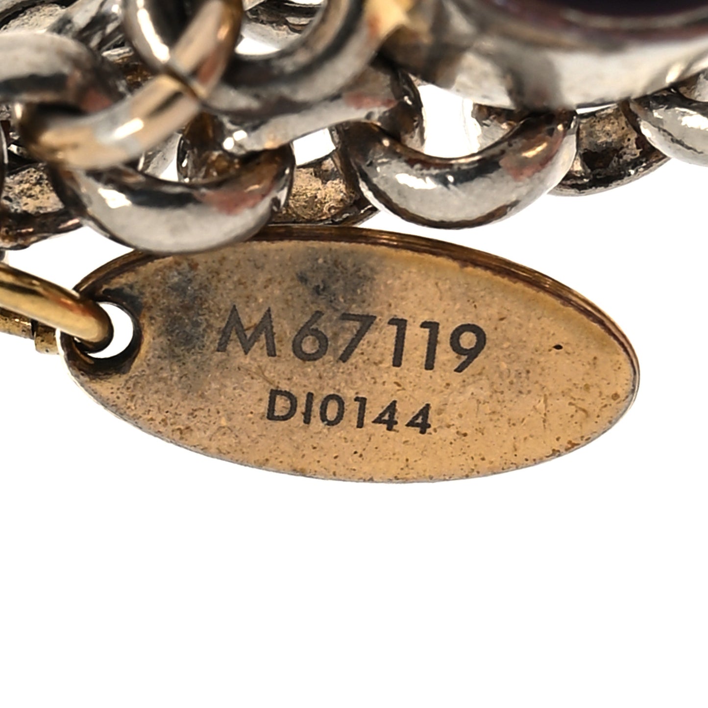 Metal Enamel Fleur De Monogram Bag Charm Dore