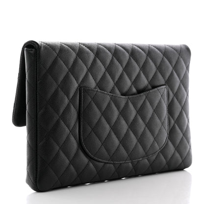 Chanel Caviar Quilted Flap Clutch Black 3 of 17