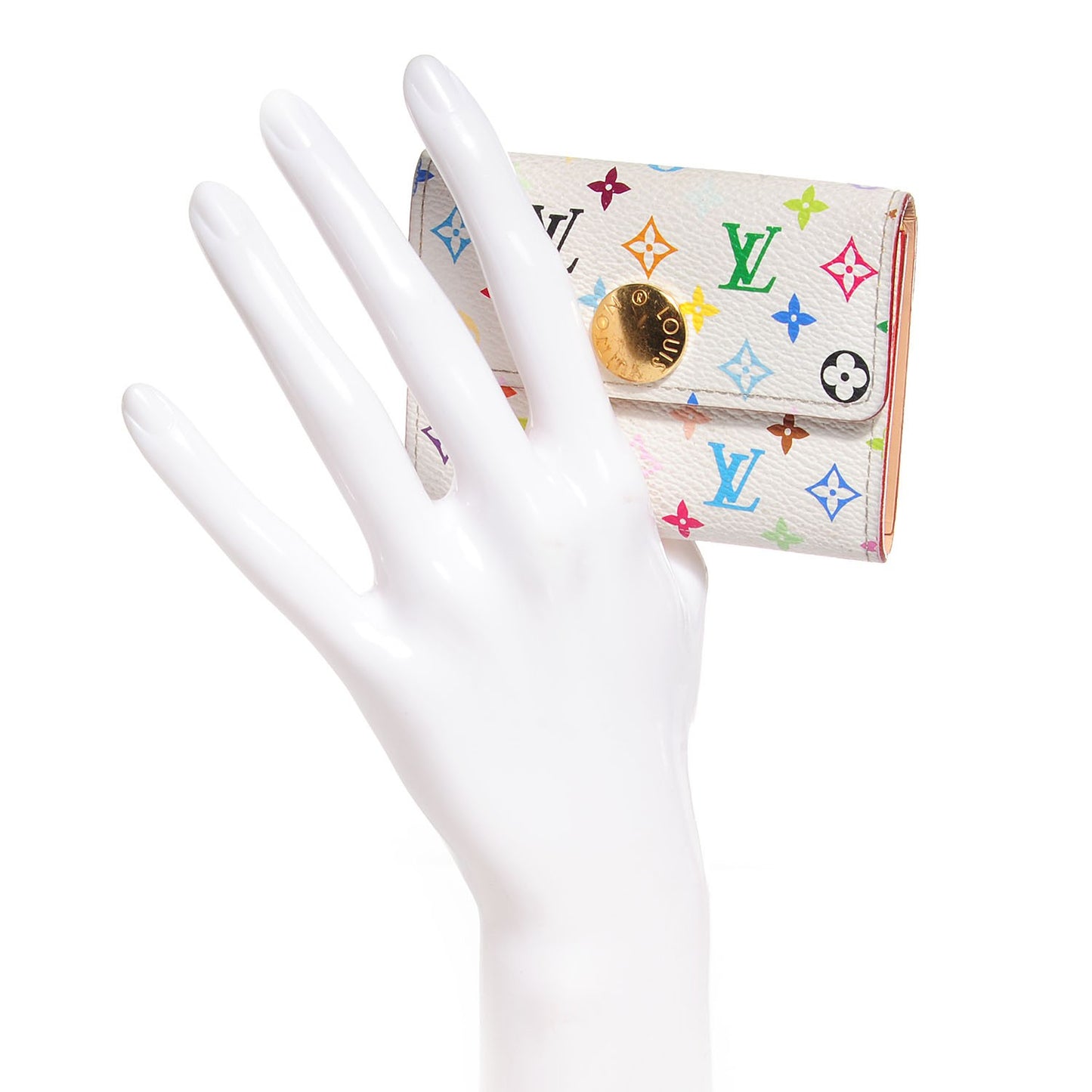 Monogram Multicolor Buisness Card Holder White