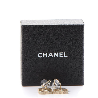 Chanel Crystal Pearl CC Drop Leaf Earrings Gold 6 of 6