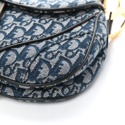 Christian Dior Monogram Double Saddle Bag Navy Blue 8 of 8
