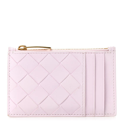 Bottega Veneta Calfskin Intrecciato Zip Card Holder Rosa 1 of 9