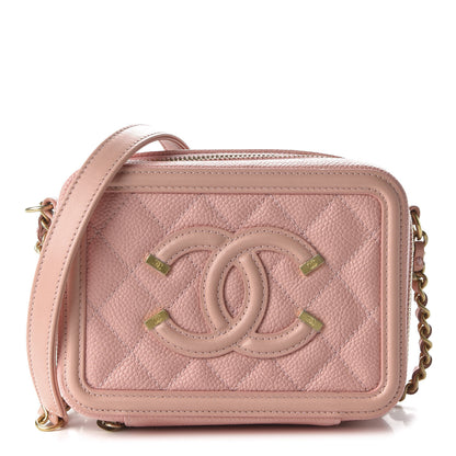 Chanel Caviar Quilted Filigree Vanity Clutch With Chain Pink 1 of 11