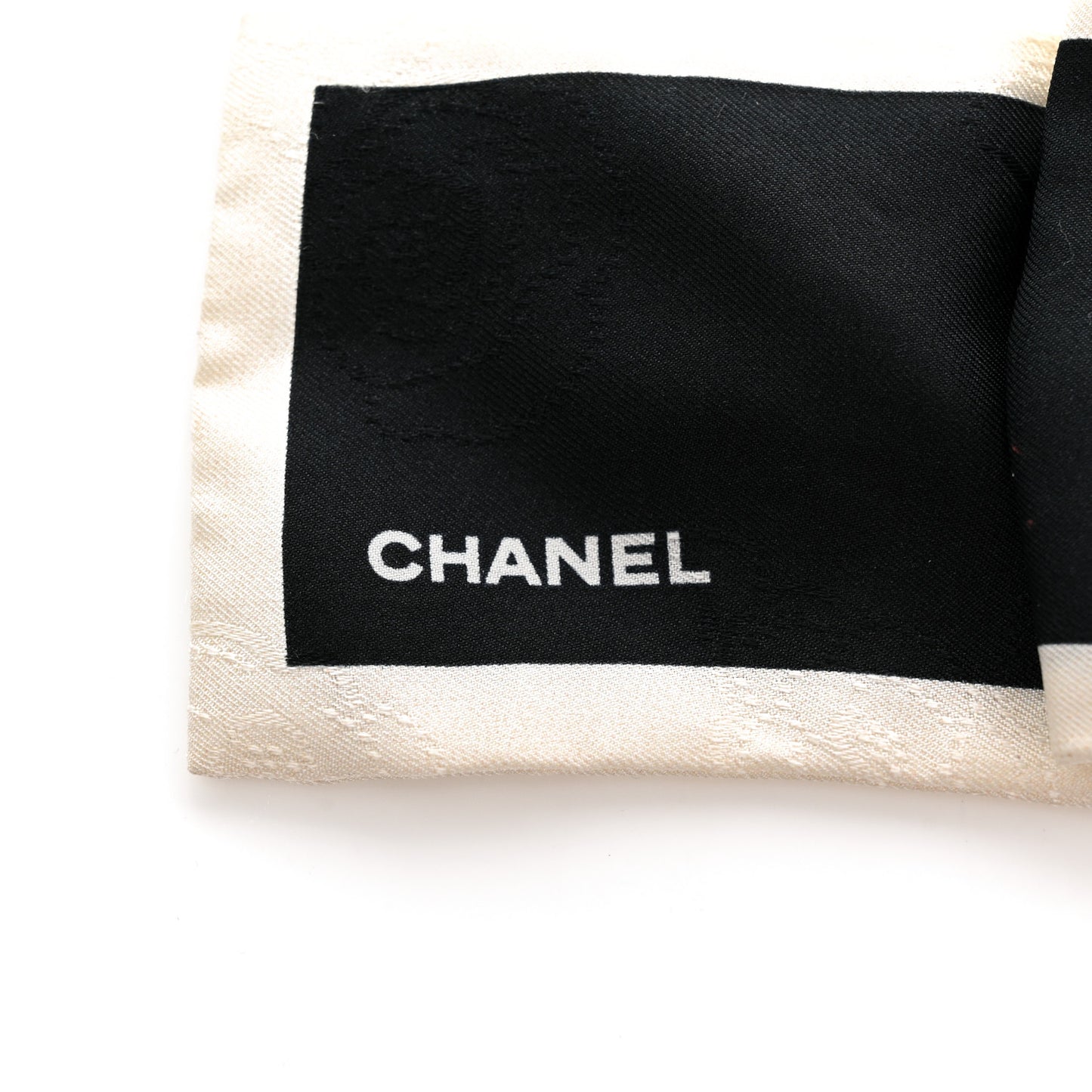 Silk Hair Tie Black Ivory
