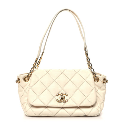 Chanel Calfskin Quilted Retro Chain Flap Beige 1 of 10