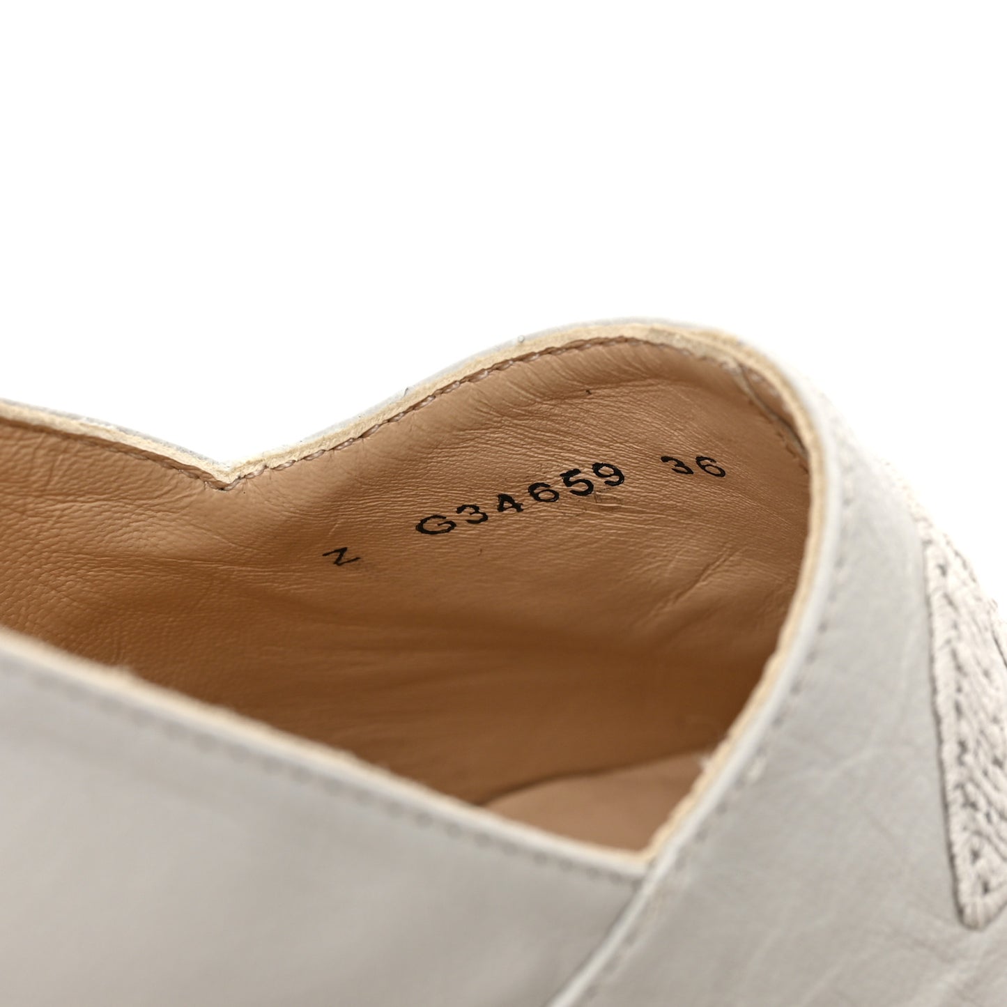 Lambskin Suede CC Espadrille Wedges 36 White Black