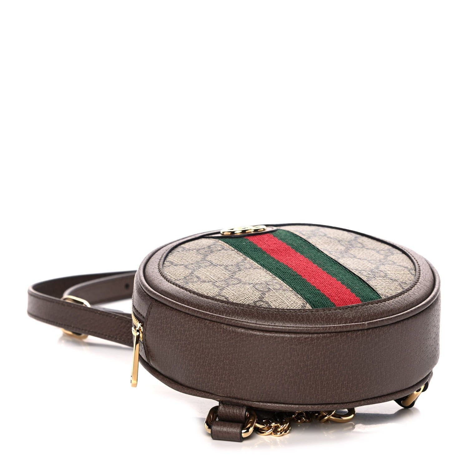 Gucci GG Supreme Monogram Web Mini Ophidia Round Backpack Brown 4 of 11