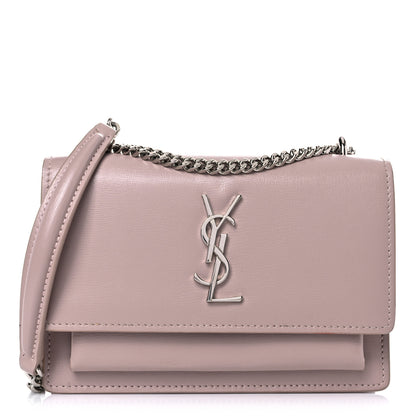 Saint Laurent Calfskin Monogram Sunset Chain Wallet Light Pink 1 of 21