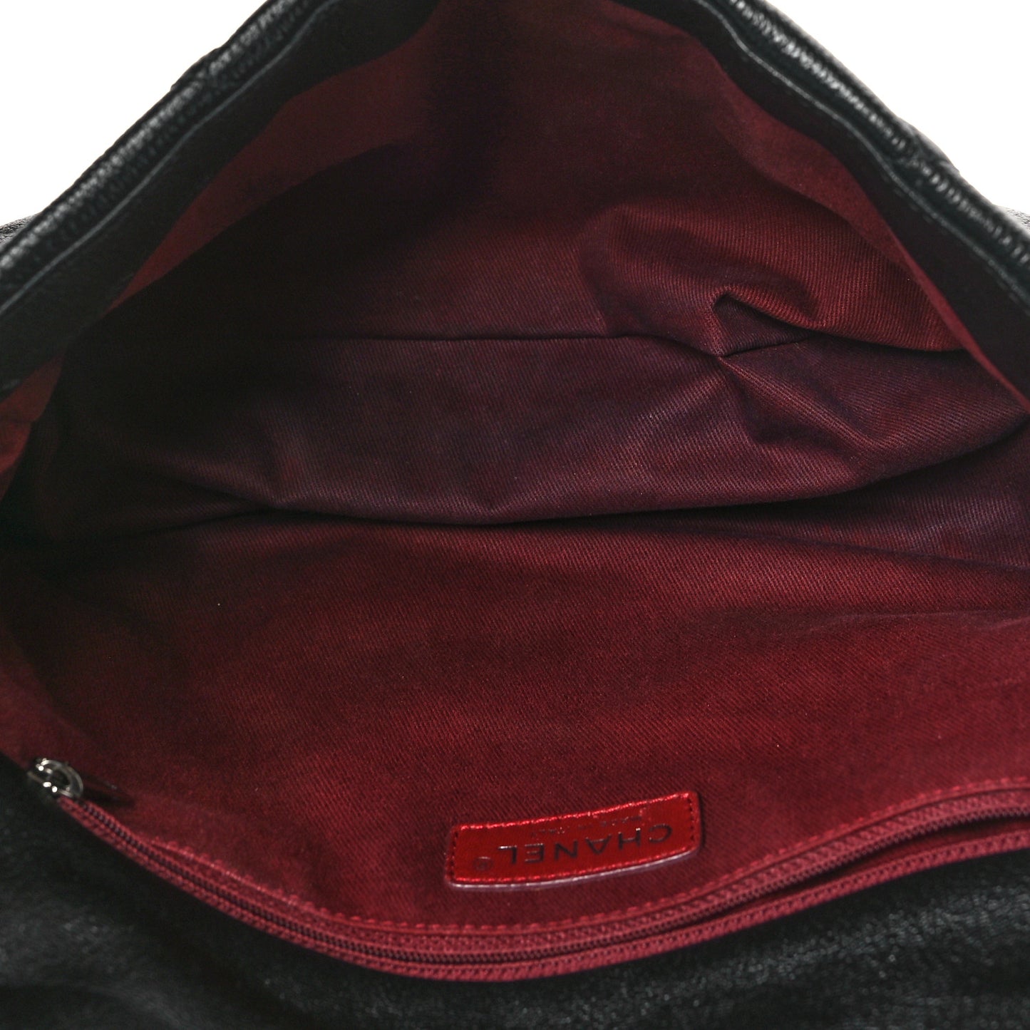 Calfskin Quilted Expandable Zip Flap Shoulder Bag Black