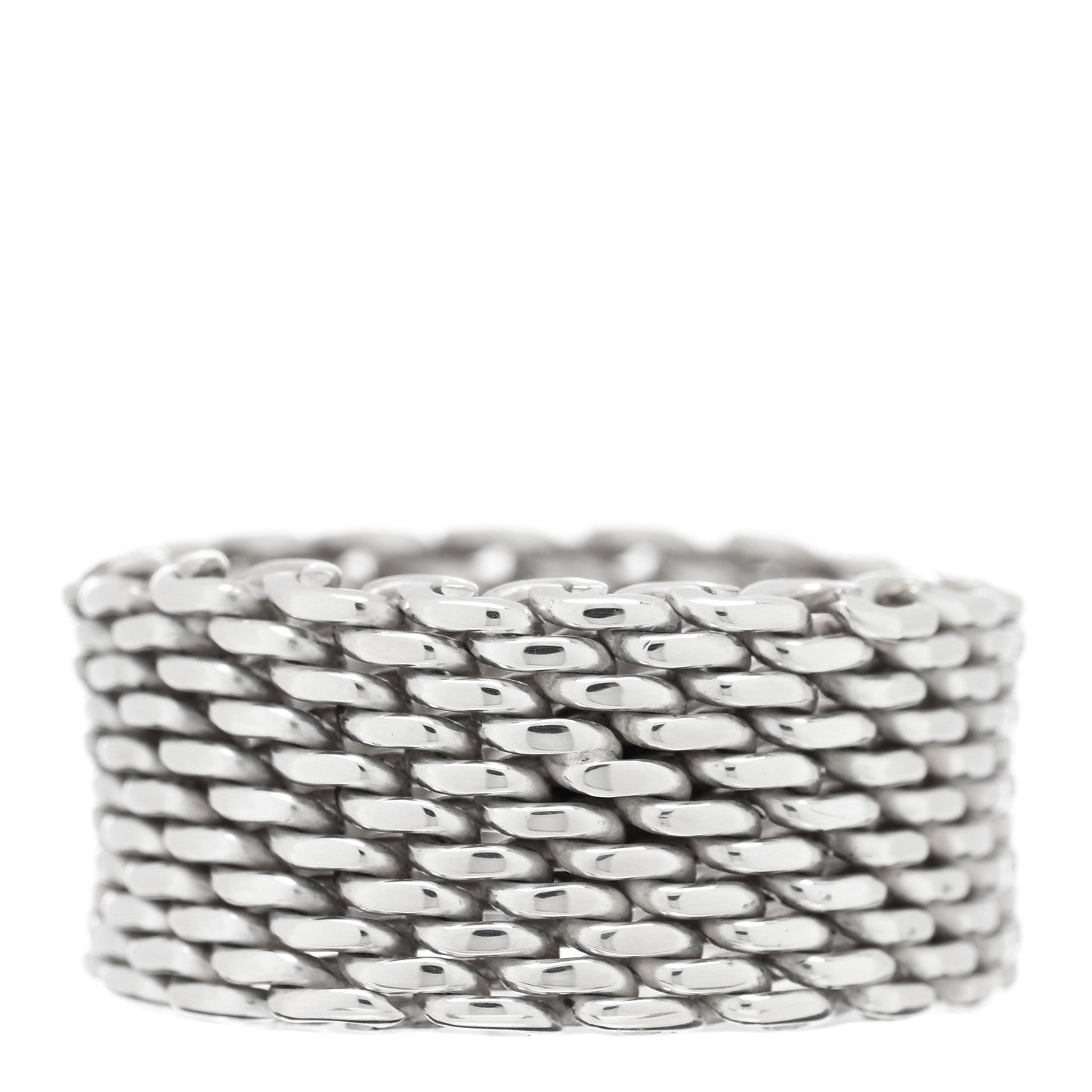 Tiffany Sterling Silver Somerset Mesh Ring 55 7.25 3 of 4