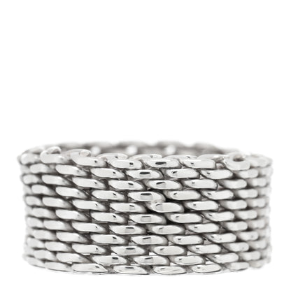 Tiffany Sterling Silver Somerset Mesh Ring 55 7.25 3 of 4