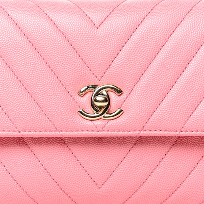 Chanel Caviar Chevron Quilted Mini Coco Handle Flap Pink 7 of 9