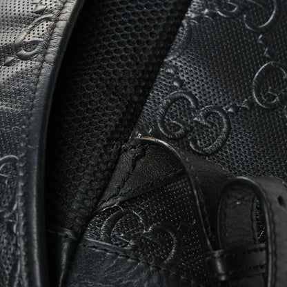 Gucci Calfskin GG Tennis Embossed Double Buckle Backpack Black 15 of 17
