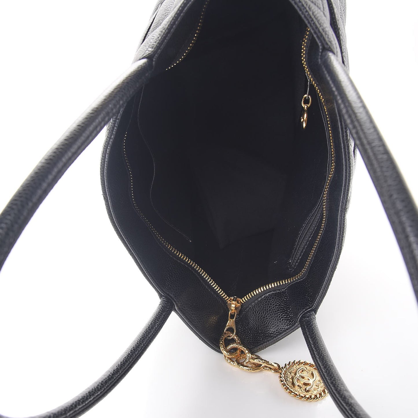 Caviar Quilted Medallion Tote Black