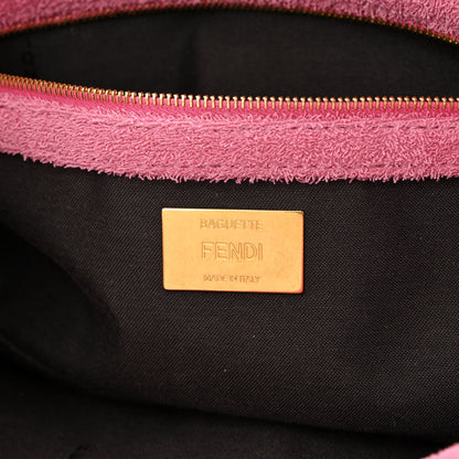 Fendi Terry Cloth Vitello Century Matte FF 1974 Embossed Baguette Lollypop 6 of 13
