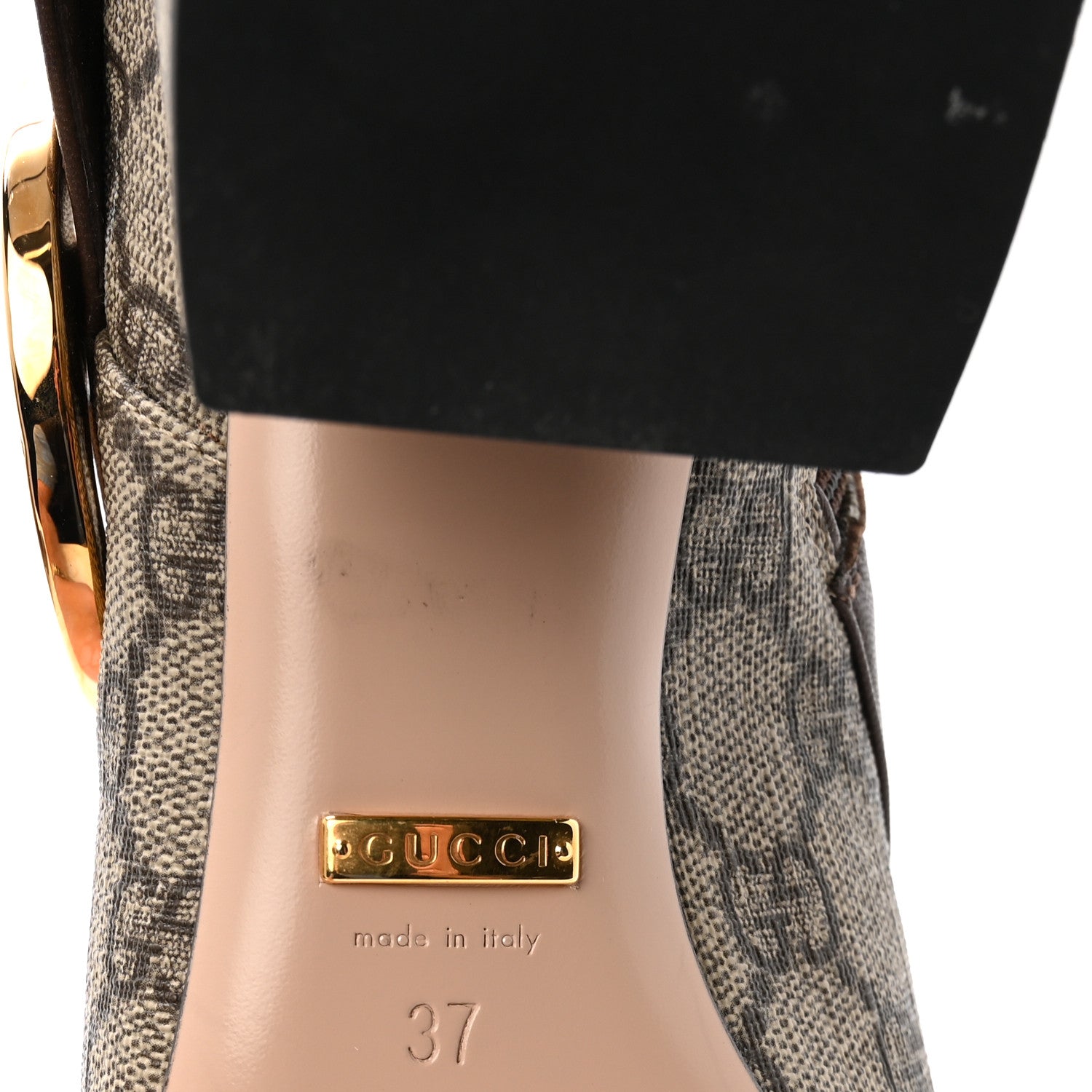 Gucci GG Supreme Monogram Malaga Kid Blondie 55mm Ankle Boots 37 Beige Ebony New Acero 7 of 10