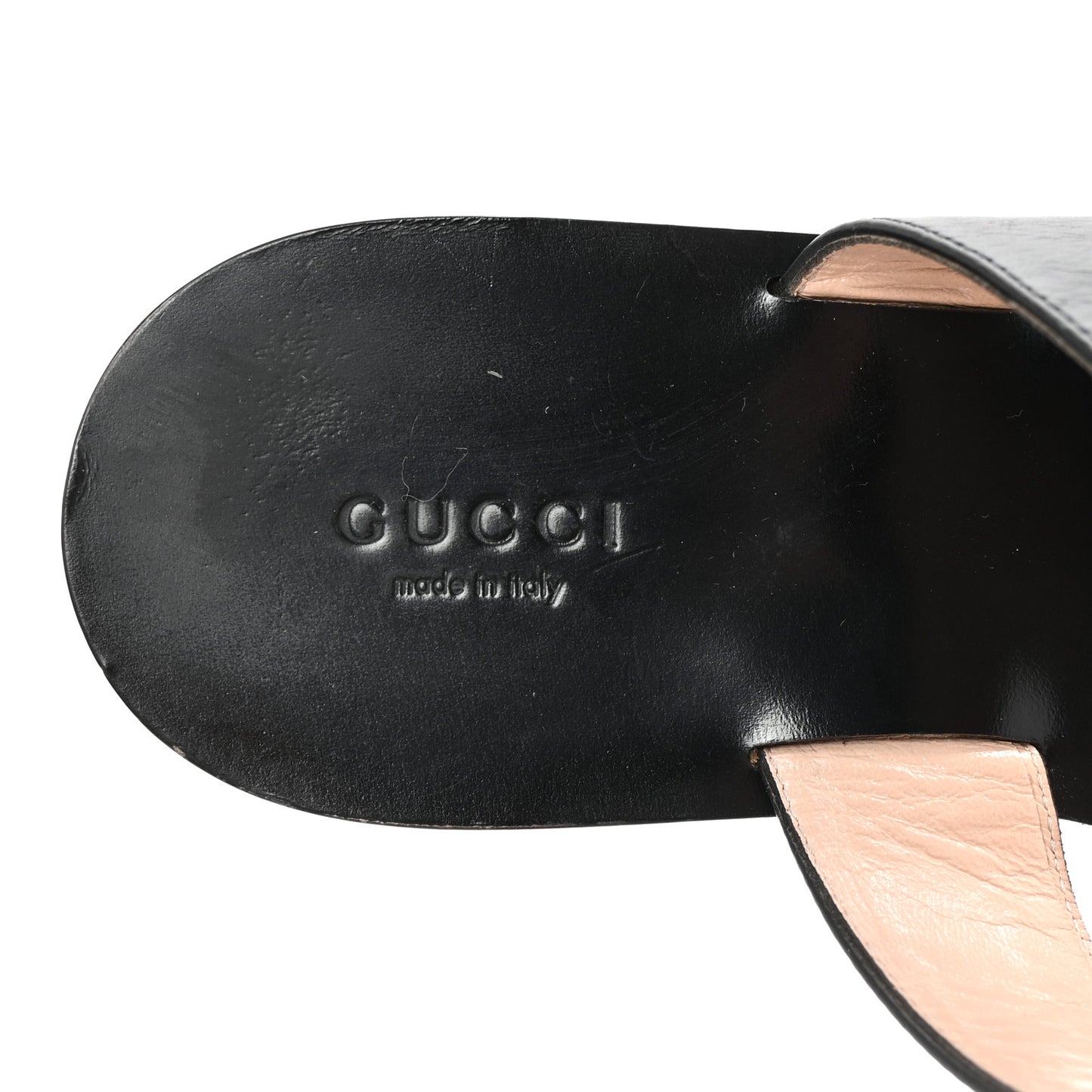 Calfskin GG Marmont Thong Sandals 39 Black