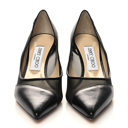 Jimmy Choo Mesh Calfskin Love 100 Pumps 36 Black 2 of 8