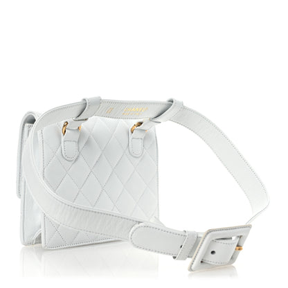 Chanel Lambskin Quilted Flap Waist Belt Bag 75 30 White 5 of 29