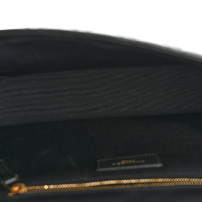 Saint Laurent Grain De Poudre Textured Mixed Matelasse Large Triquilt Monogram Satchel Black 5 of 11