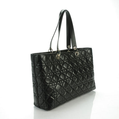 Christian Dior Lambskin Cannage Large Lady Dior Shopper Tote Black 3 of 7
