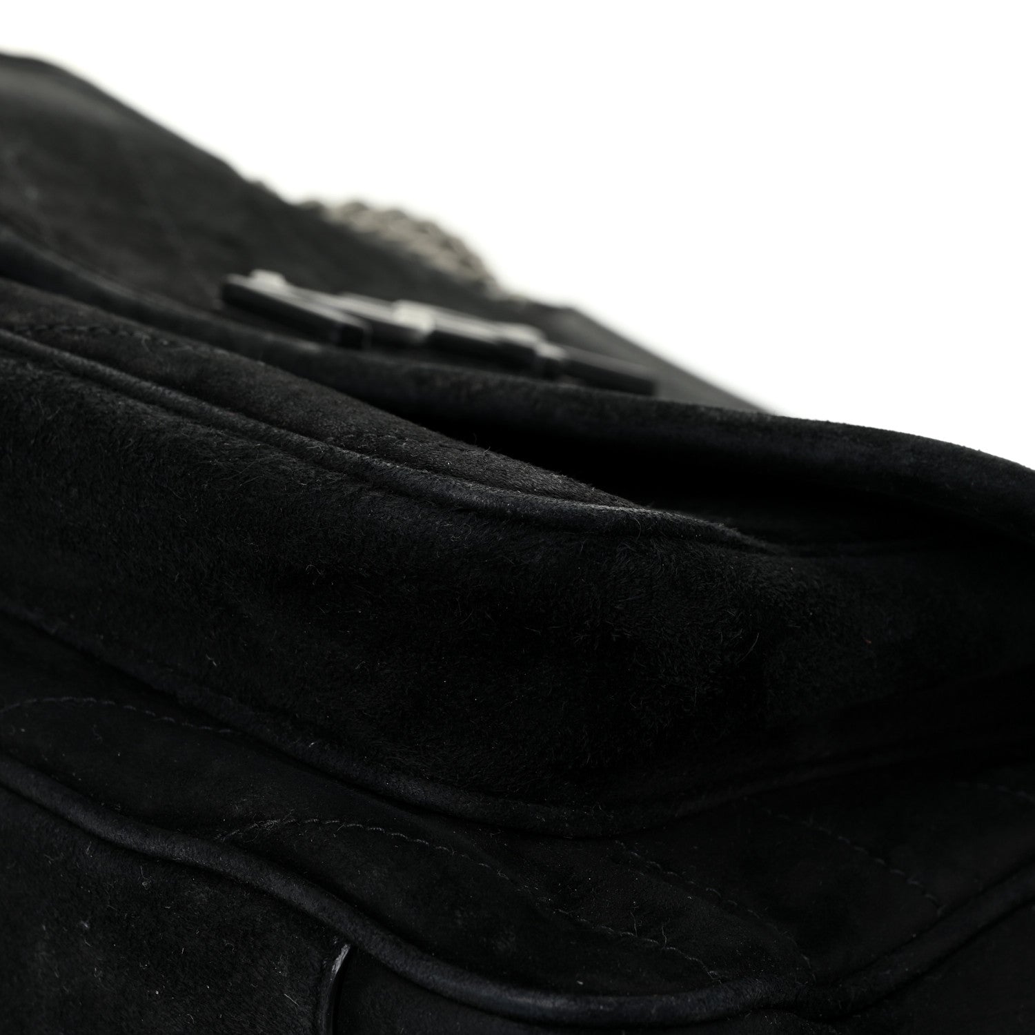 Saint Laurent Suede Monogram Medium Niki Chain Satchel Black 25 of 27