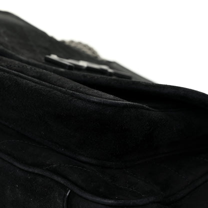 Saint Laurent Suede Monogram Medium Niki Chain Satchel Black 25 of 27