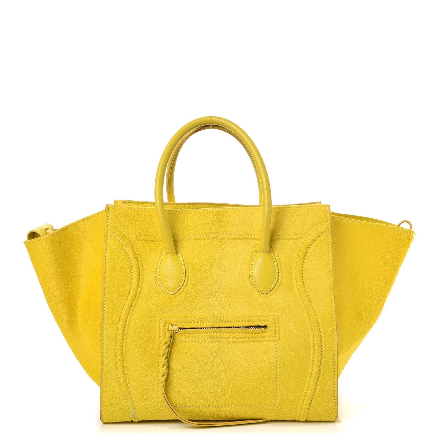 Pony Hair Medium Phantom Luggage Citron
