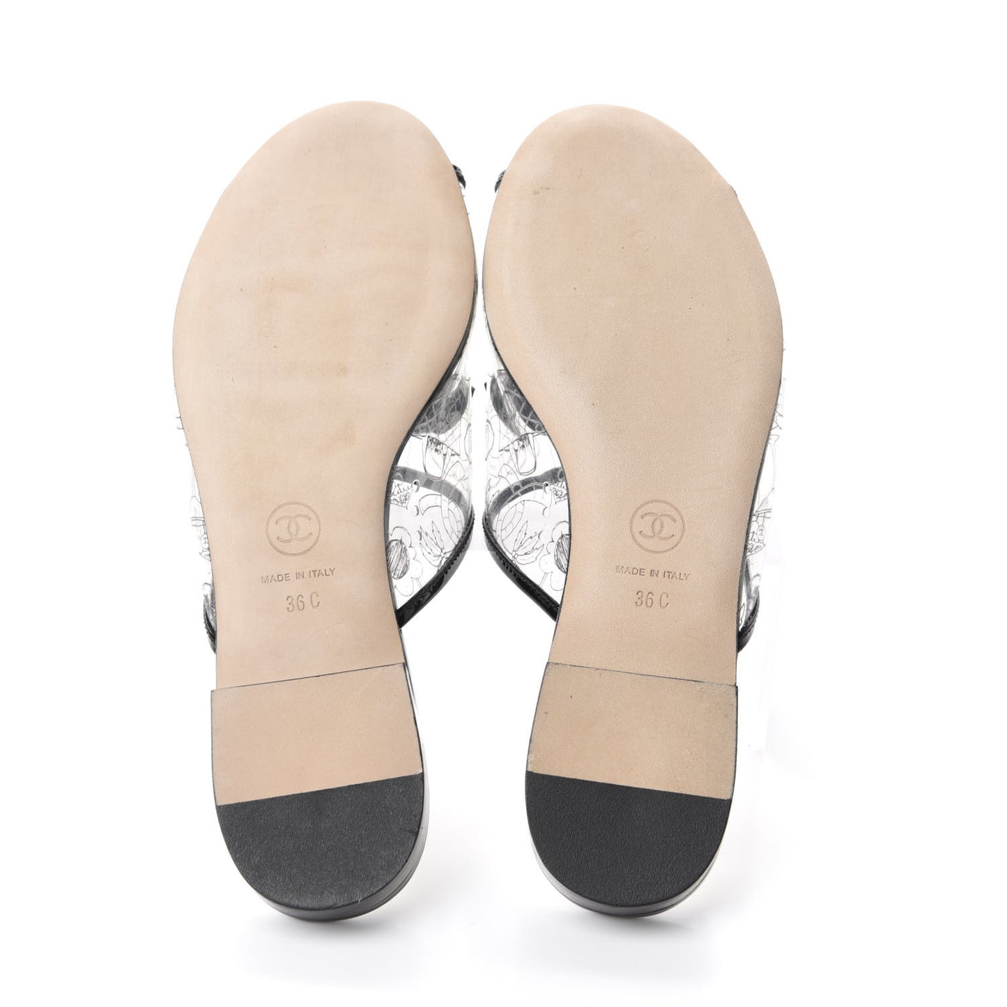Patent Calfskin PVC Mule 36 Transparent Black