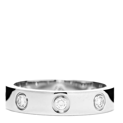 Cartier 18K White Gold 8 Diamond 4mm Wedding Band LOVE Ring 48 4.5 1 of 6