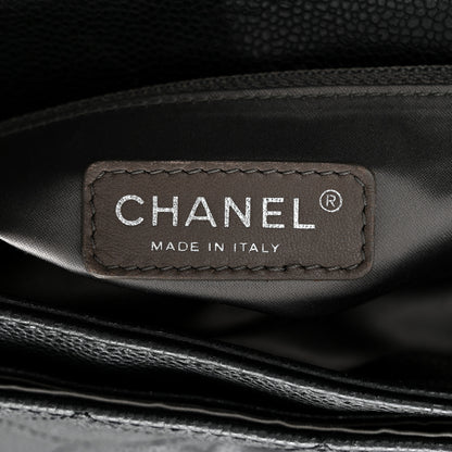Chanel Glazed Caviar Coco Rider Flap Hobo Dark Grey 6 of 10