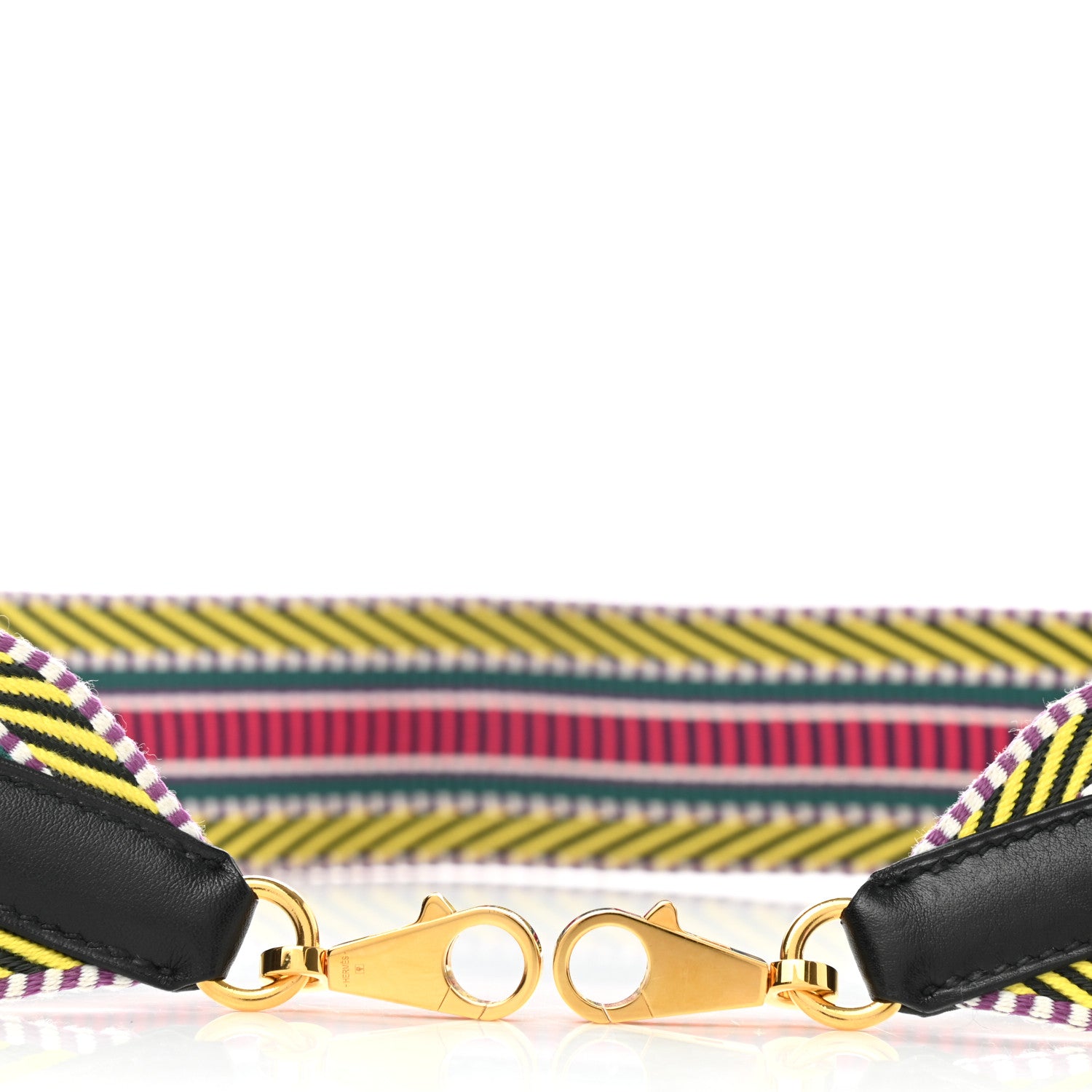 Hermes Toile Swift 50mm Sangle Cavale Shoulder Strap Multicolor Black 9 of 13