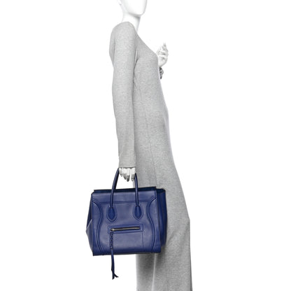 Celine Grained Calfskin Medium Phantom Luggage Indigo 2 of 11