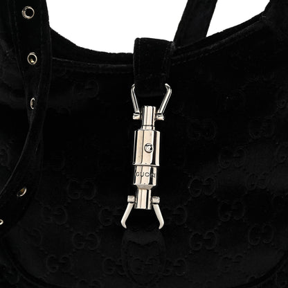Gucci New Velvet Ashmir GG Monogram Small Jackie 1961 Hobo Black 7 of 9