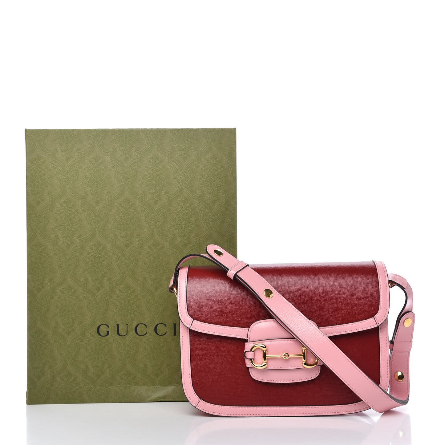 Azalea Calfskin Horsebit 1955 Shoulder Bag New Cherry Red Wild Rose