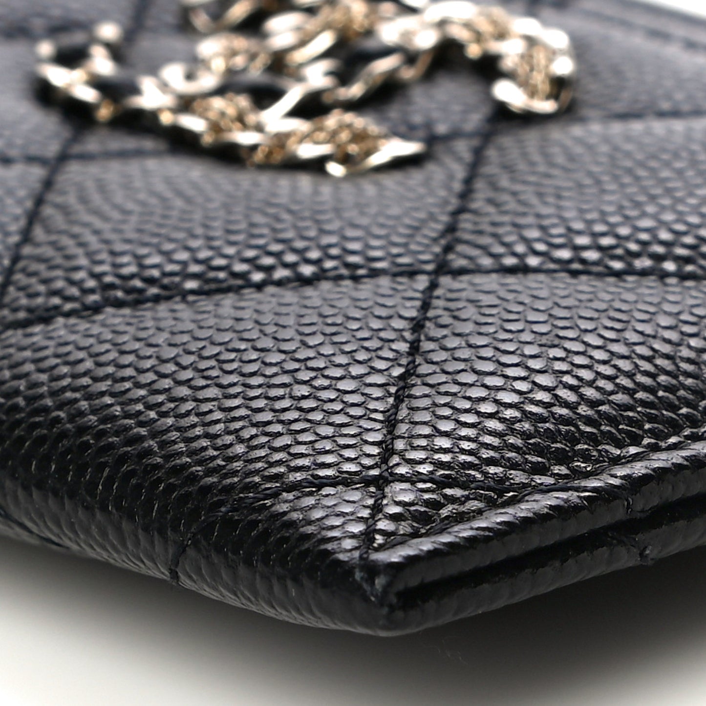 Caviar Quilted French New Wave Card Holder Black