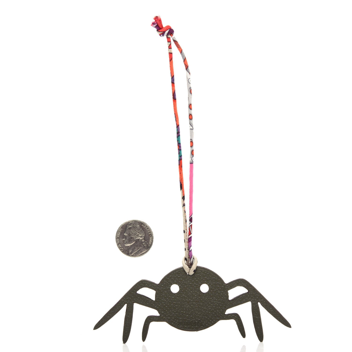 Hermes Togo Petit H Spider Bag Charm Gris Mouette 2 of 3
