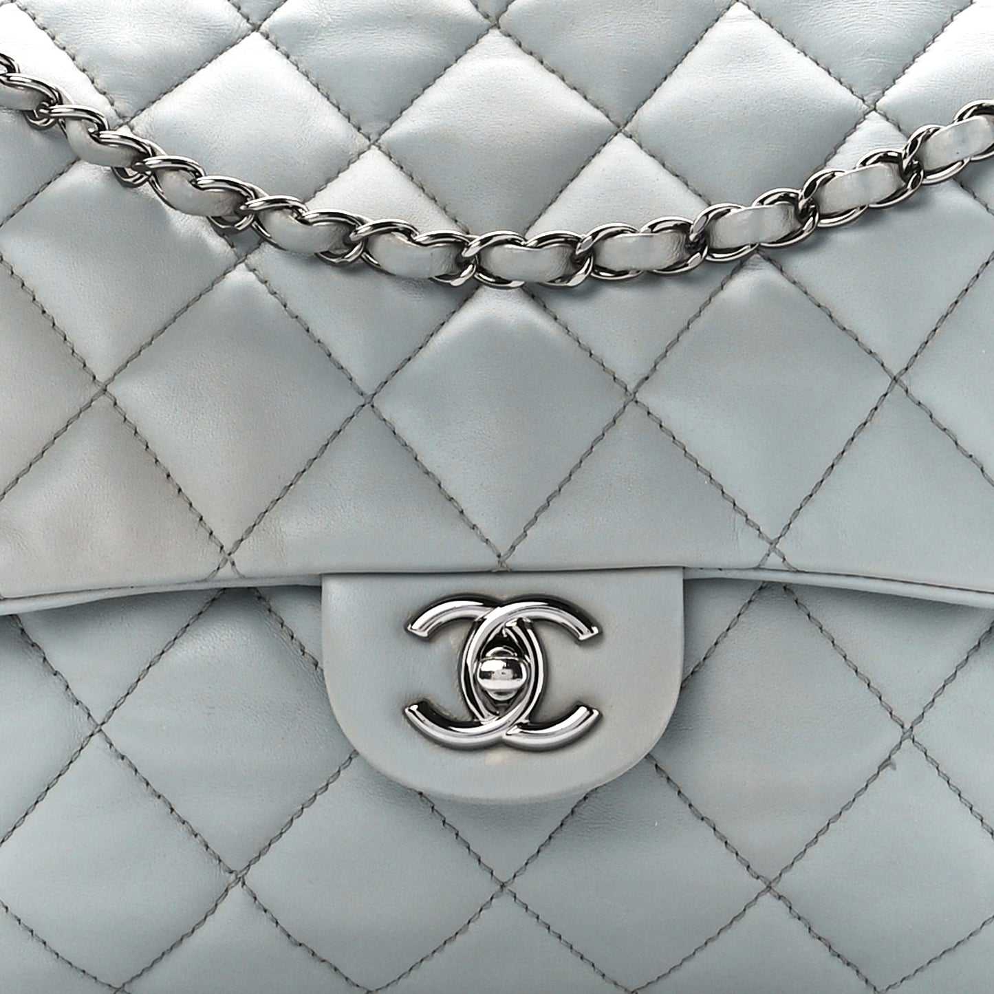 Lambskin Quilted Chanel 3 Maxi Flap Bag Light Blue