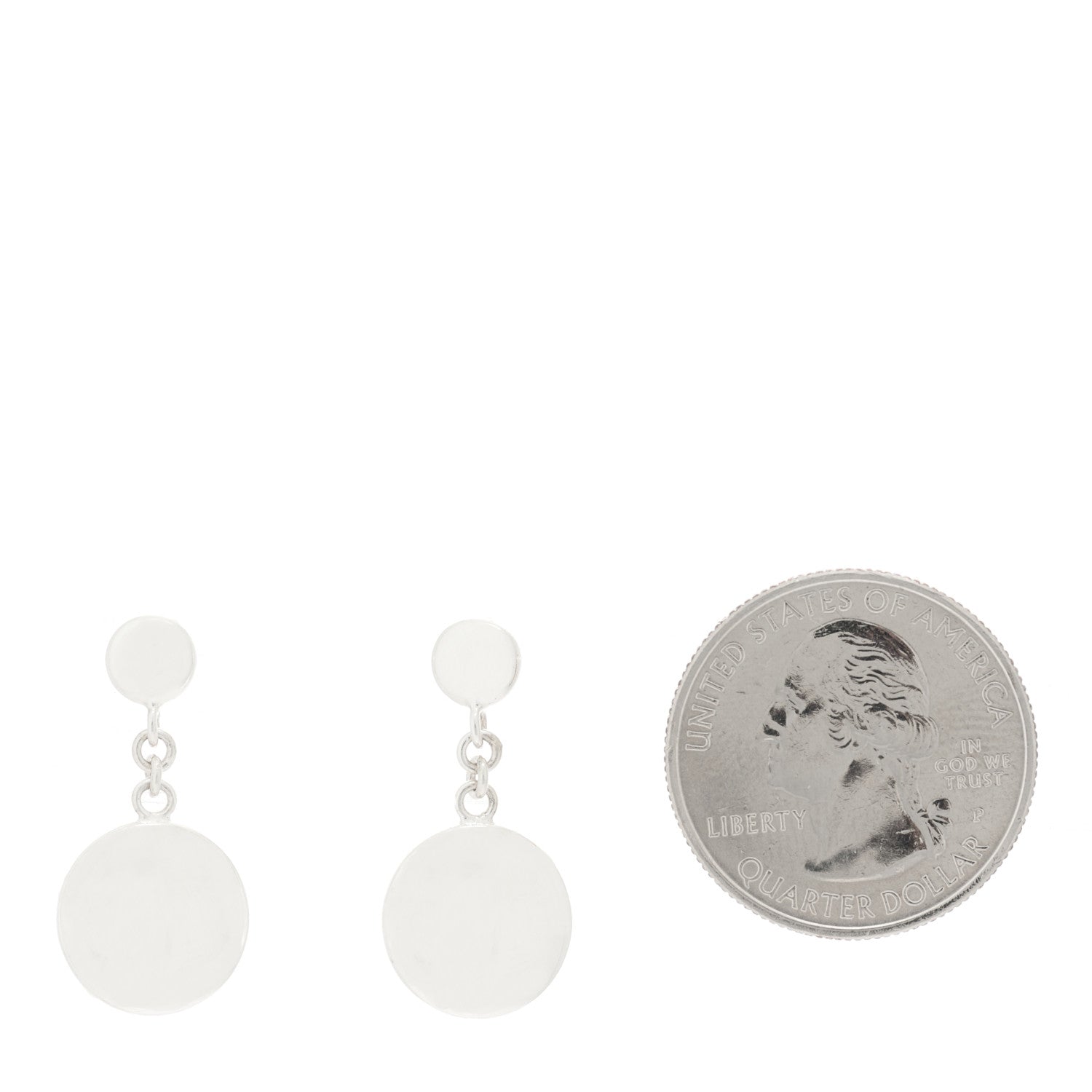 Tiffany Sterling Silver Round Drop Earrings 2 of 5