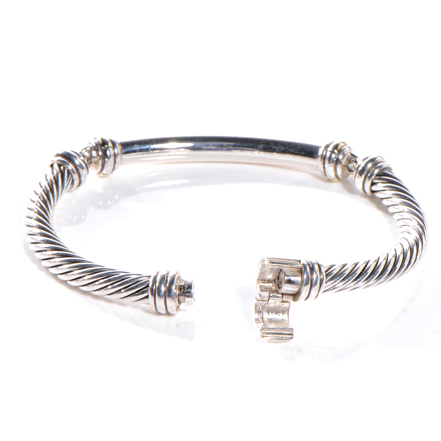 David Yurman Sterling Silver 14K Yellow Gold Metro Cable Bracelet 4 of 5