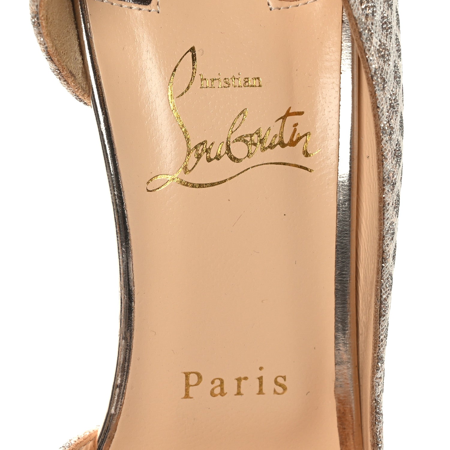 Christian Louboutin Glitter Luminor Iriza 100 Pumps 39 Nude 6 of 7