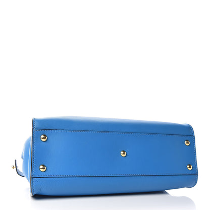 Fendi Vitello Seta Medium Peekaboo Iconic Satchel Blue Royal 4 of 10