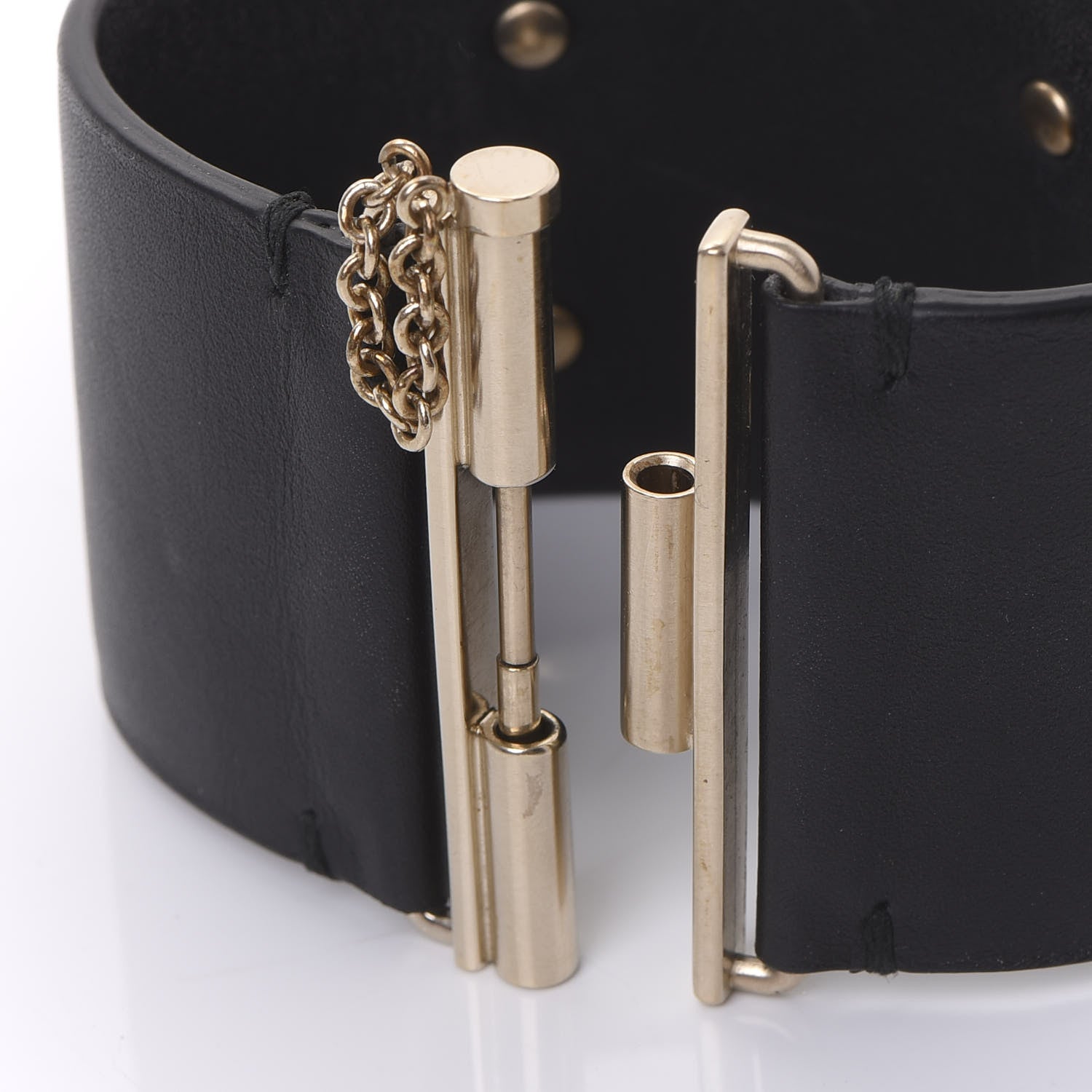 Chanel Calfskin CC Wide Cuff M Black 3 of 5