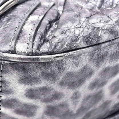 Balenciaga Metallic Agneau Arena Leopard Le Cagole Shoulder Bag XS Dark Grey 11 of 11